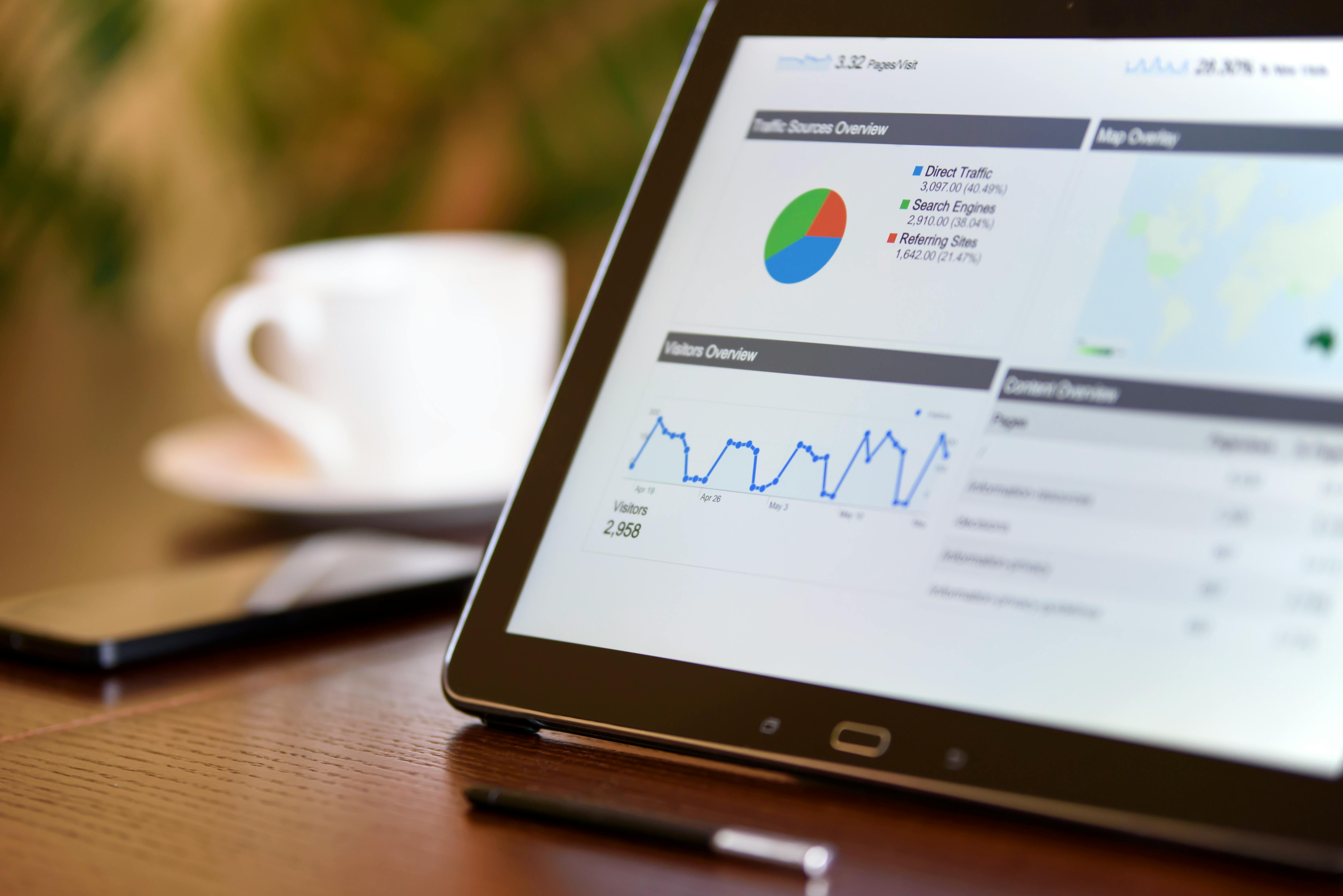 Analytics on a computer screen